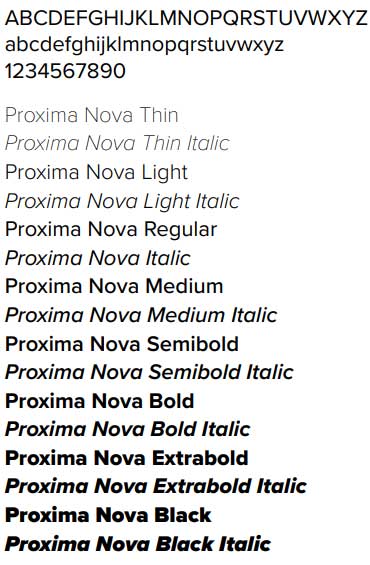 Proxima nova typography examples