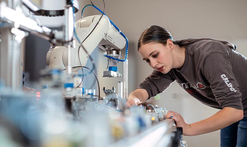 a student working on a project