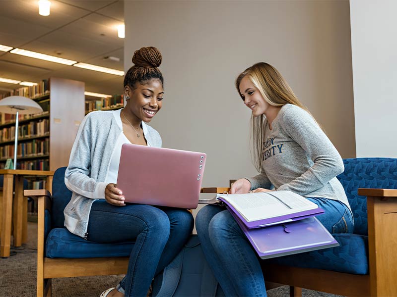 Students walking around campus
