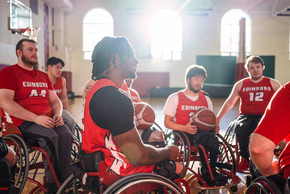 PennWest Edinboro adaptive athletics participants building community and access through inclusive sports and recreation opportunities.