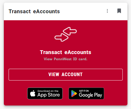 screenshot of transact card