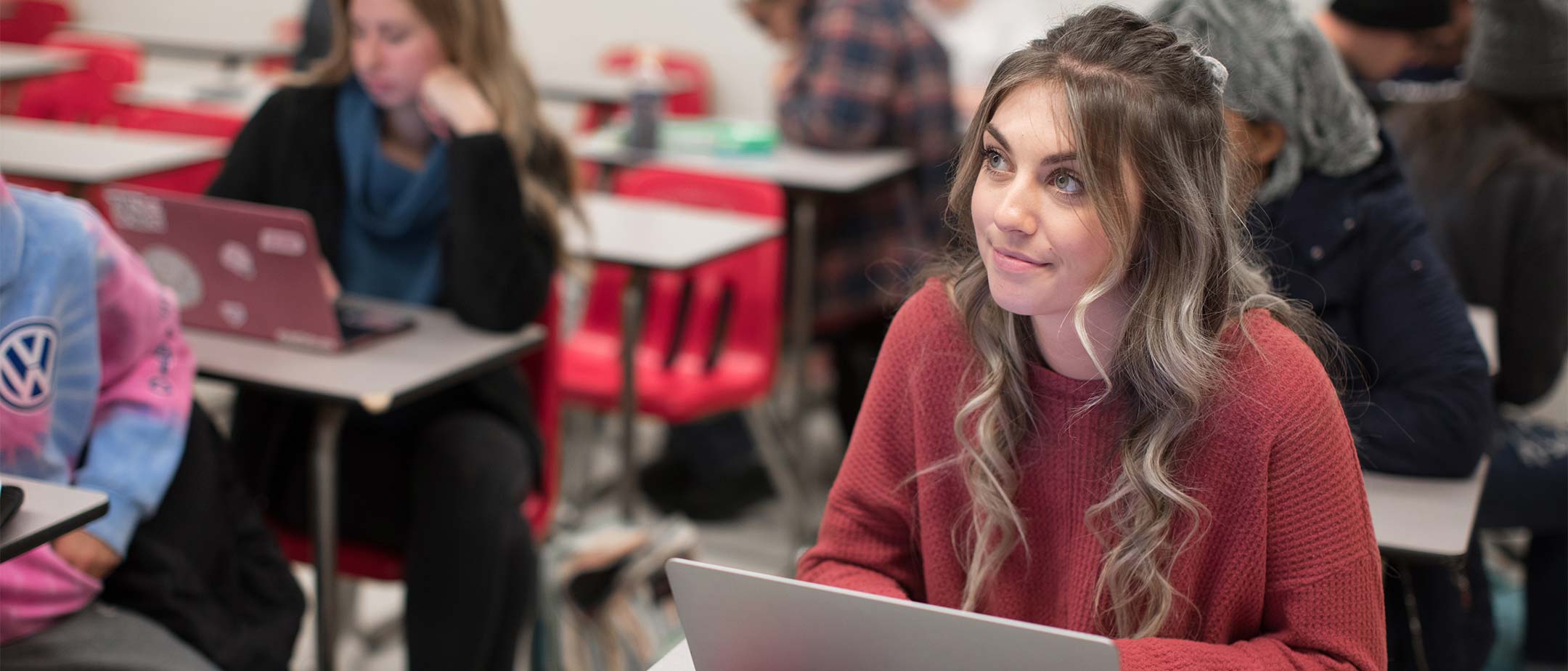 Students learning in a classroom