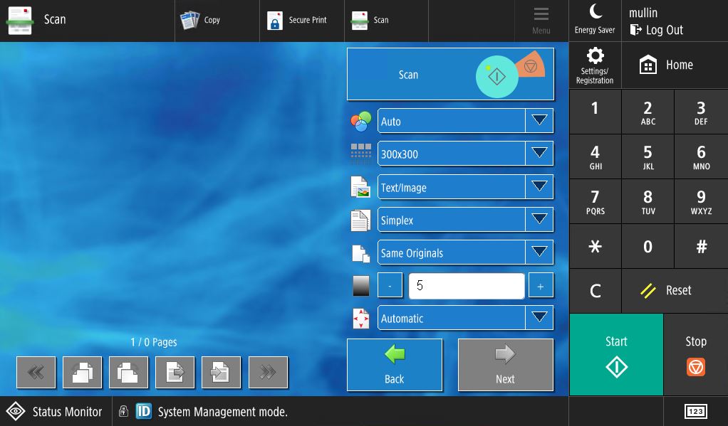 screenshot of the scan to myself option