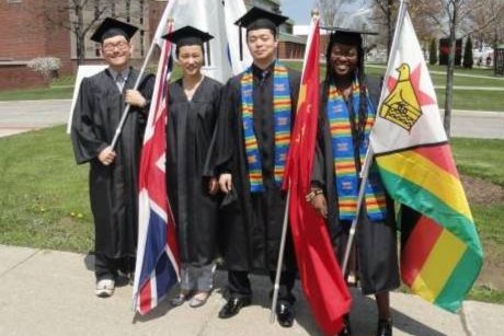 Four international students celebrate commencement at PennWest