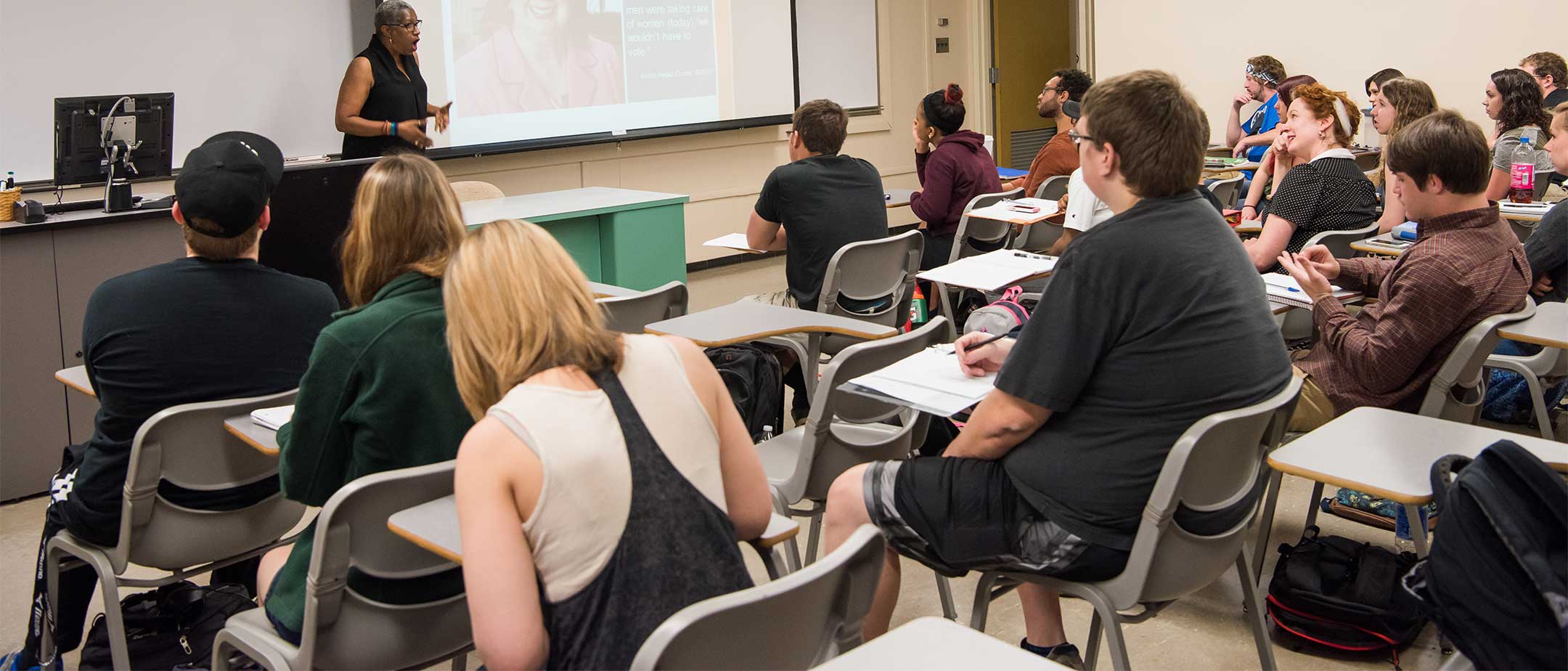 Students sitting in a classroom