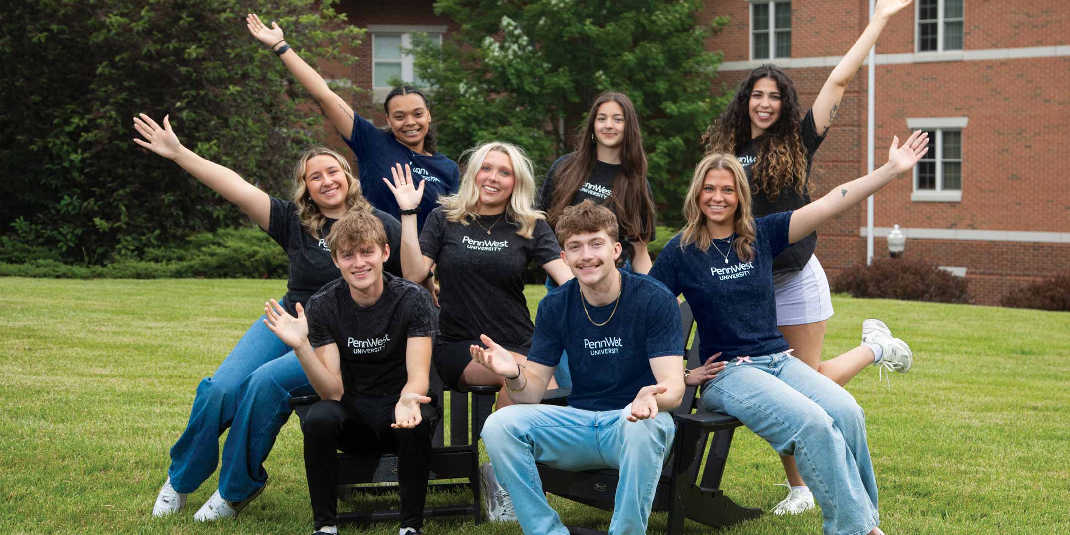 PennWest University students collaborating in a campus learning space.