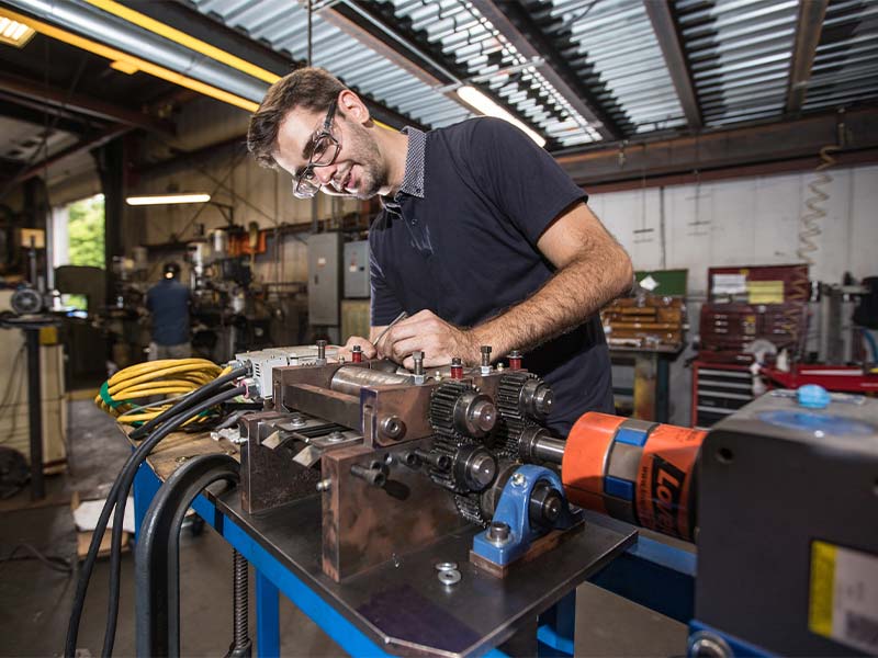 A person working in a manufacturing environment