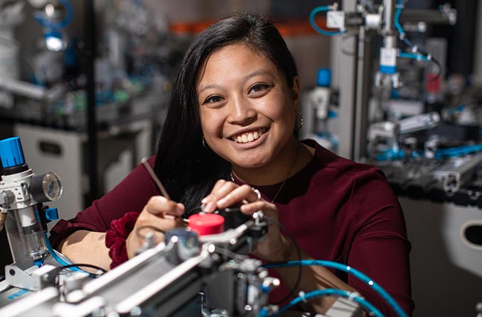 a student working in a lab