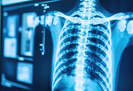 An x-ray of a human chest