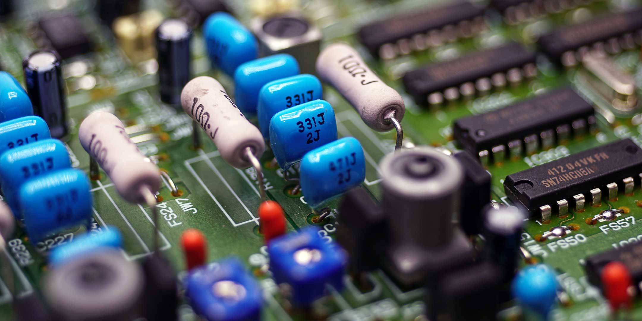a close up image of a circuit board
