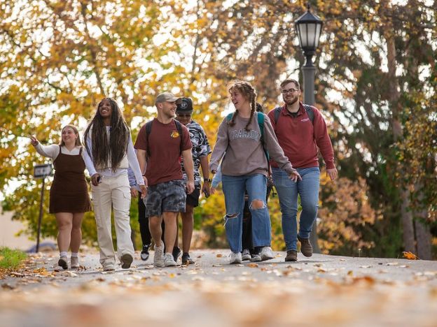 Group of students tour PennWest during Fall Open House event