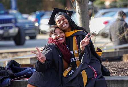 Graduate students celebrating
