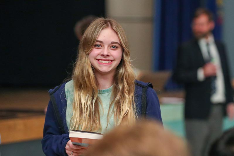 A dual high school student attending a campus event