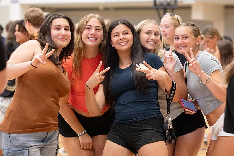 Students enjoying welcome weekend activities