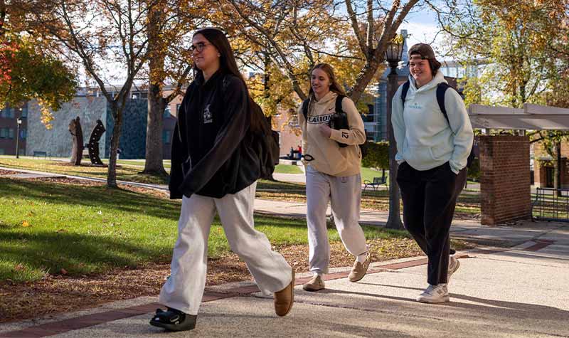 students walking on campus