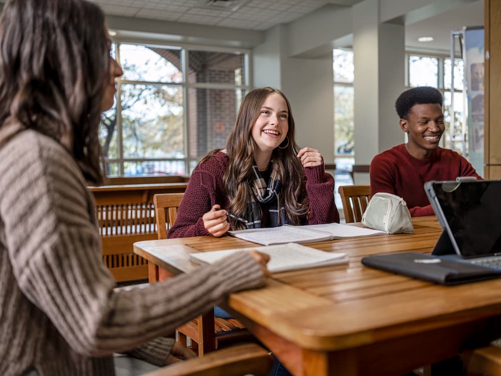 PennWest students meeting in Eberly Hall