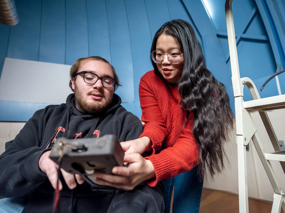 PennWest students in Edinboro observatory.