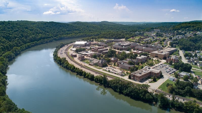PennWest California campus alongside the Monongahela River.