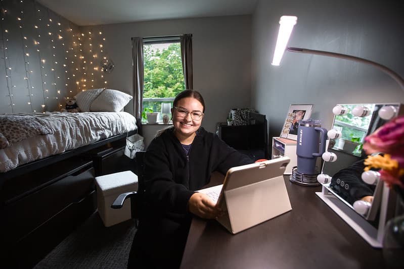PennWest Clarion students studying in residence hall placeholder image