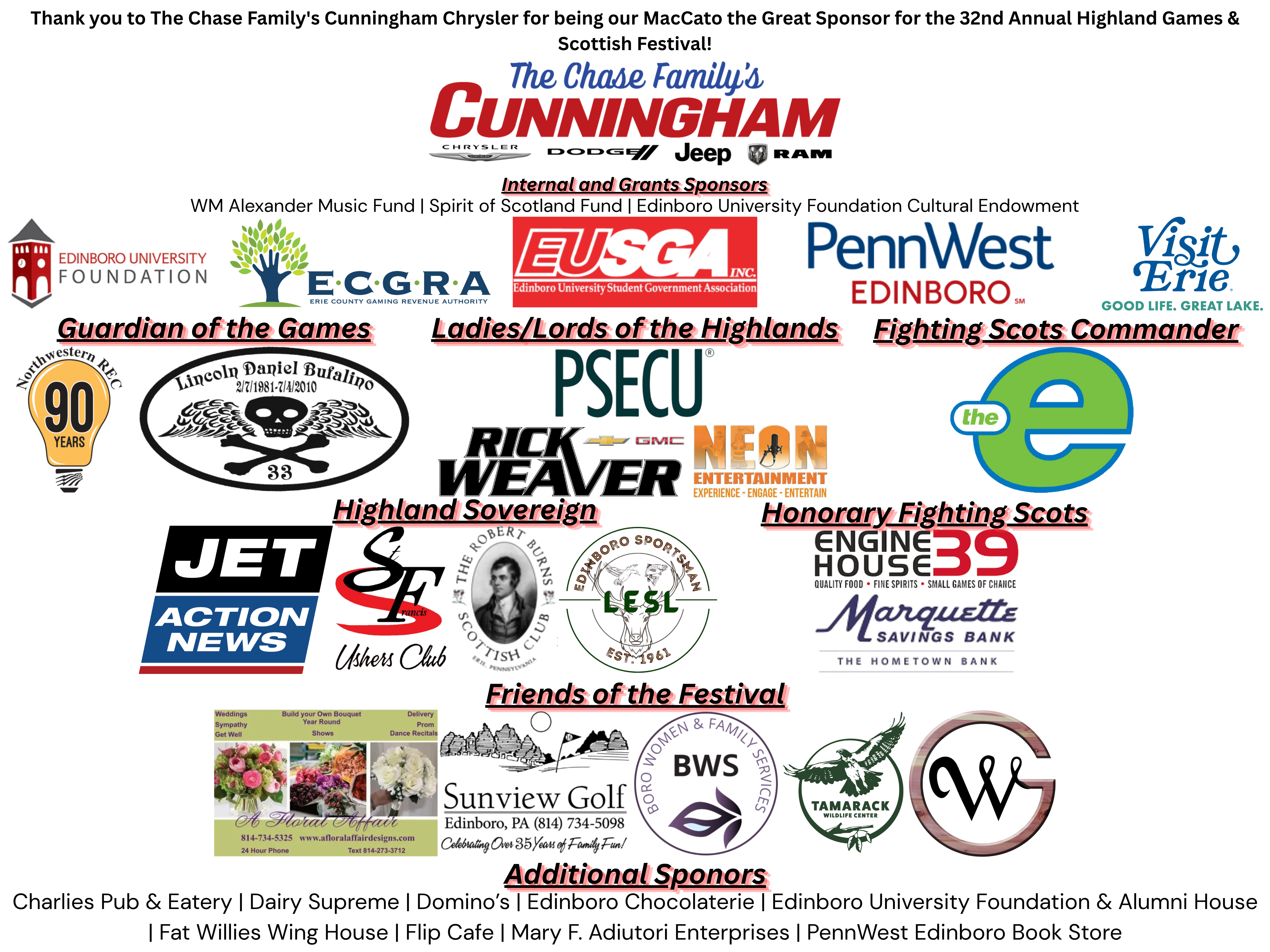 Highland games sponsers