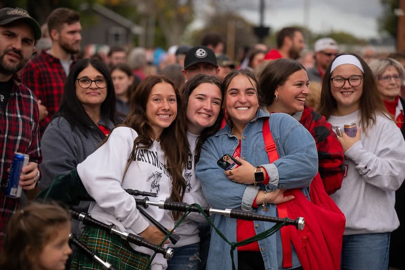 PennWest Edinboro students at a Fighting Scots athletic event.