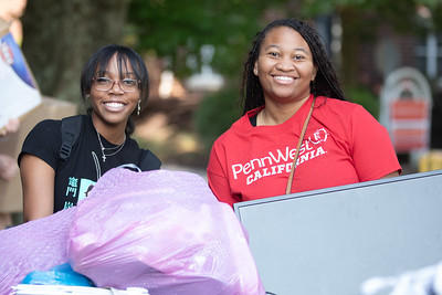 Students moving in to the PennWest California campus.