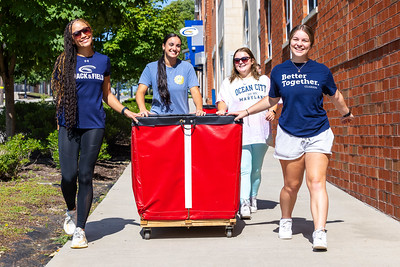 Students moving in to PennWest Clarion.