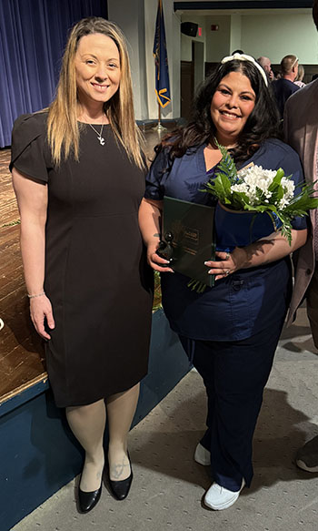 Randilyn Lewis and ASN Daisy Award recipient Dakota Bauer