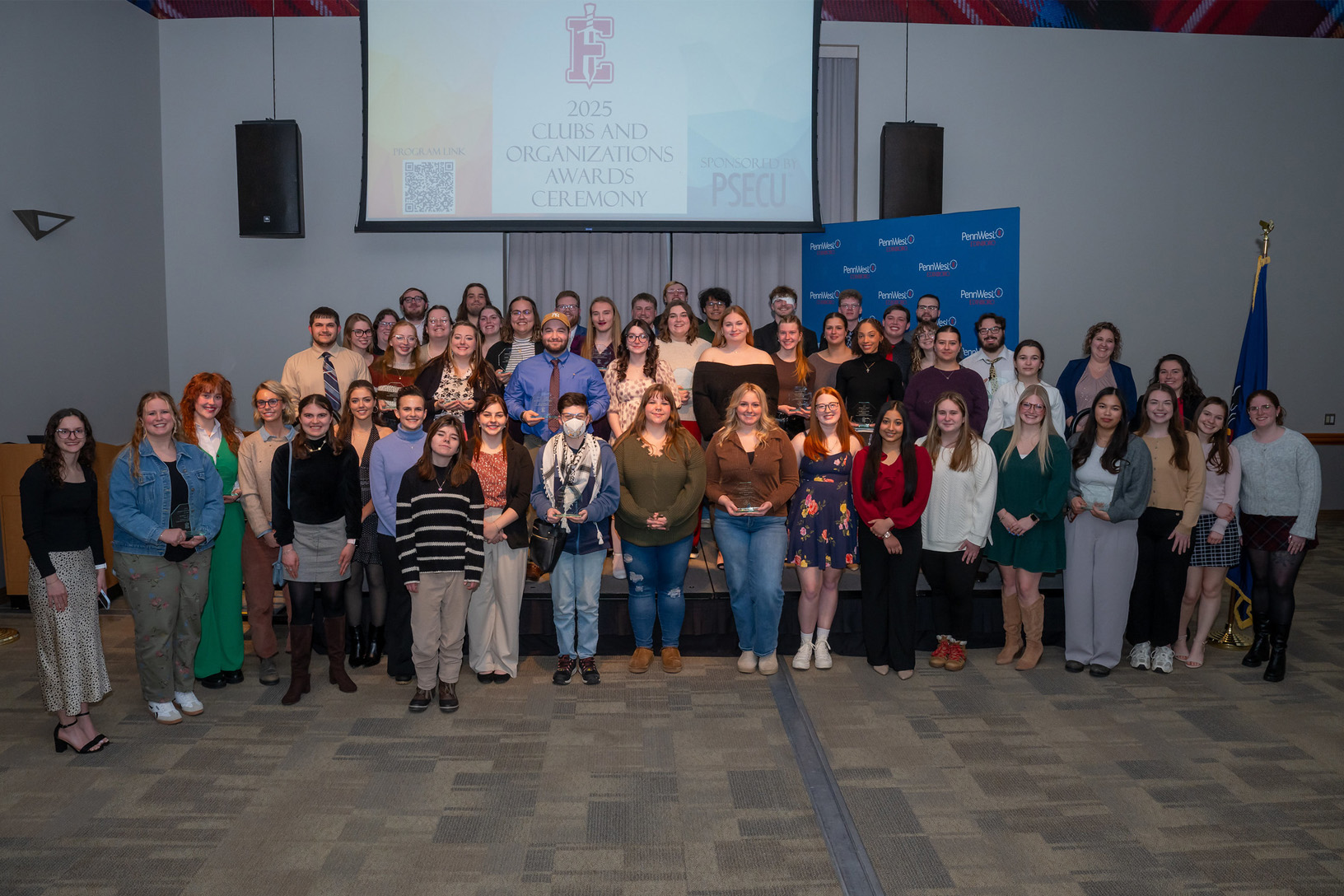 Winners at the 2025 PennWest Edinboro Club and Organization Awards