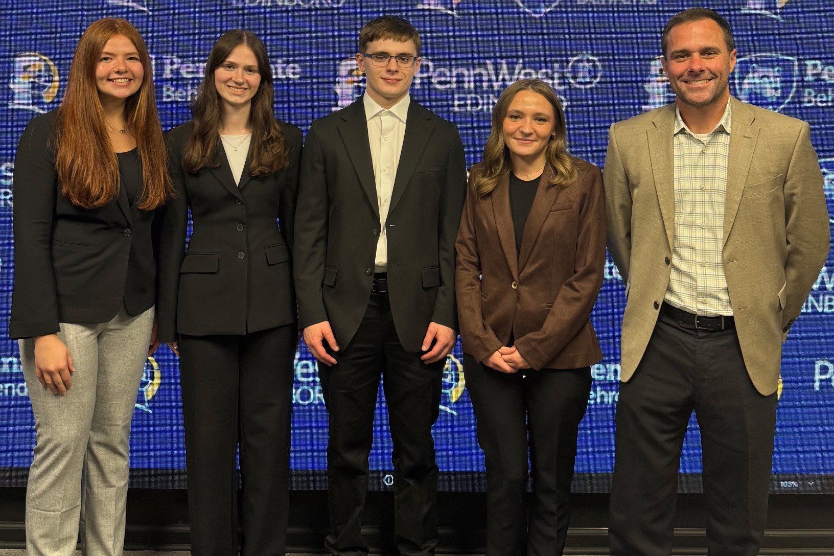 Megan Simonetta, Claire Sheppard, Julius Kosco, Octavia Kosco and Dr. Shaun Pfeiffer on an experiential learning trip to Pittsburgh.