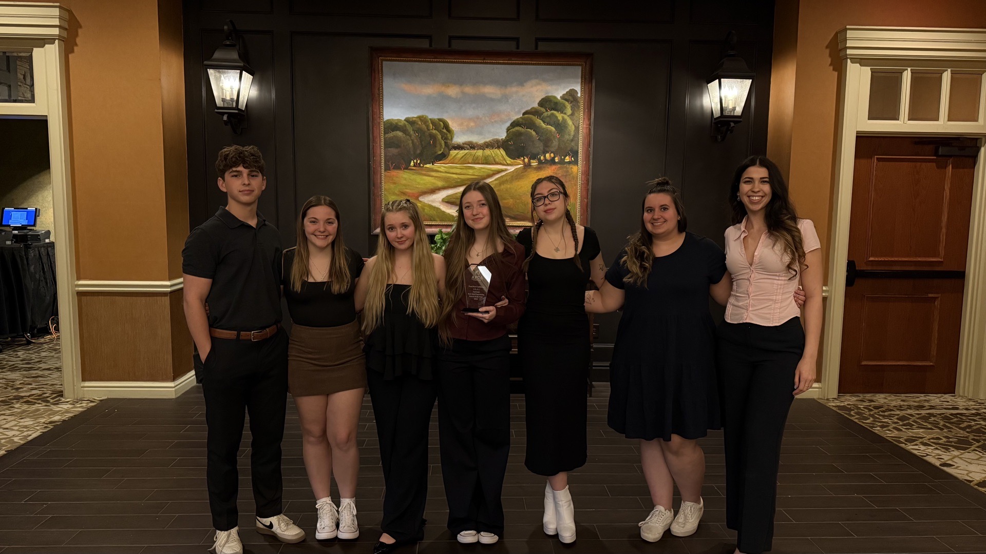 student members of the activities board with their award