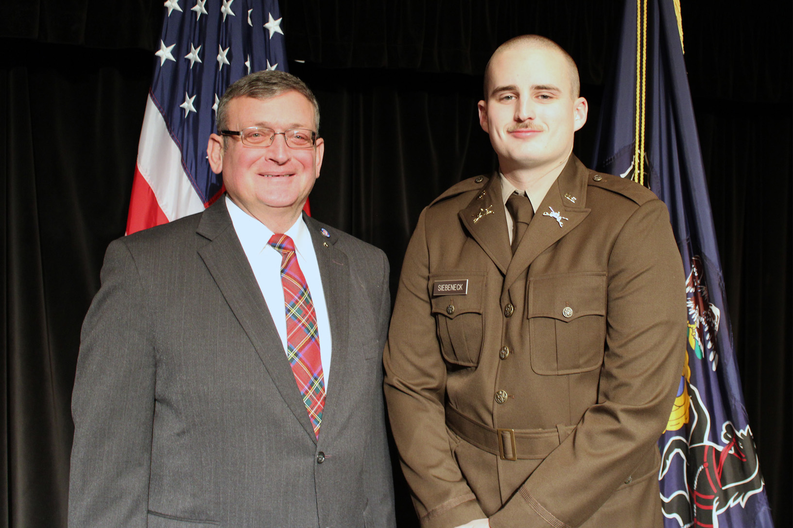Brig. Gen. (Ret.) Mark Bellini and 2nd Lt. Garrette Siebeneck