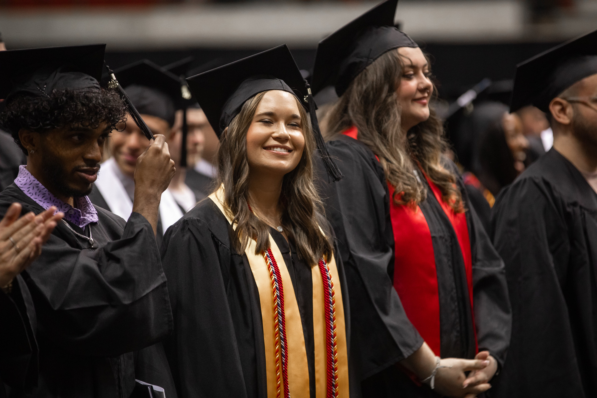 graduates at commencement ceremony