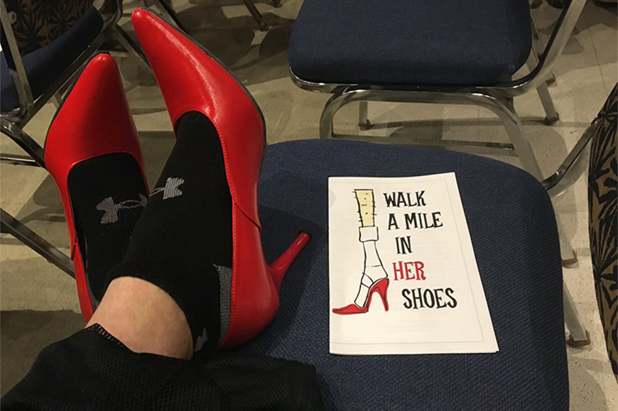 Walk a mile red shoes