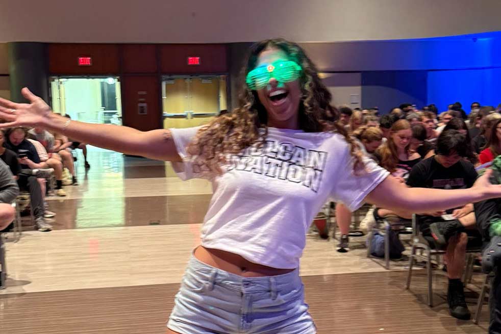 Jenna Ciora having fun at a campus event