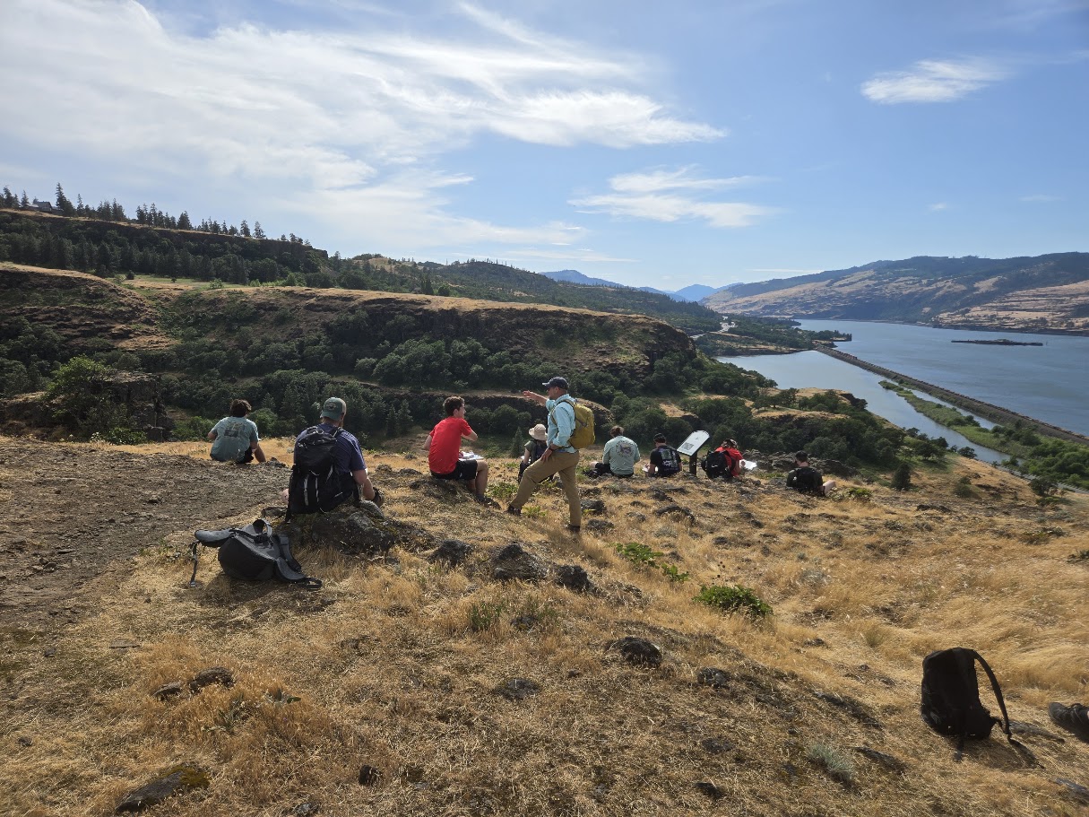 Dr. Fredrick teaching above Columbia River