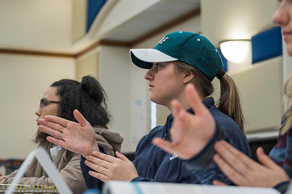 Deaf Education students learning in a classroom.